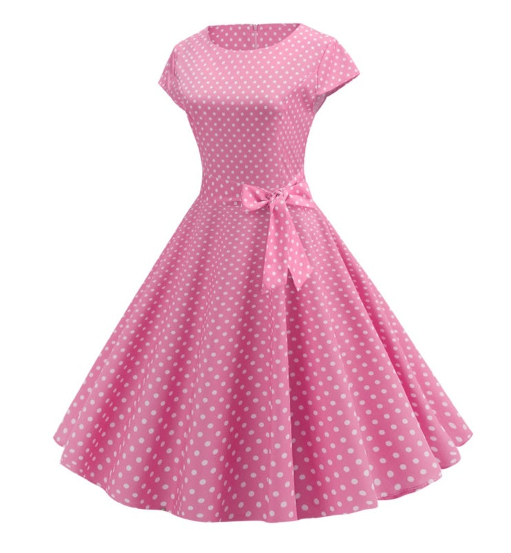 Women's Retro Print Midi Dress