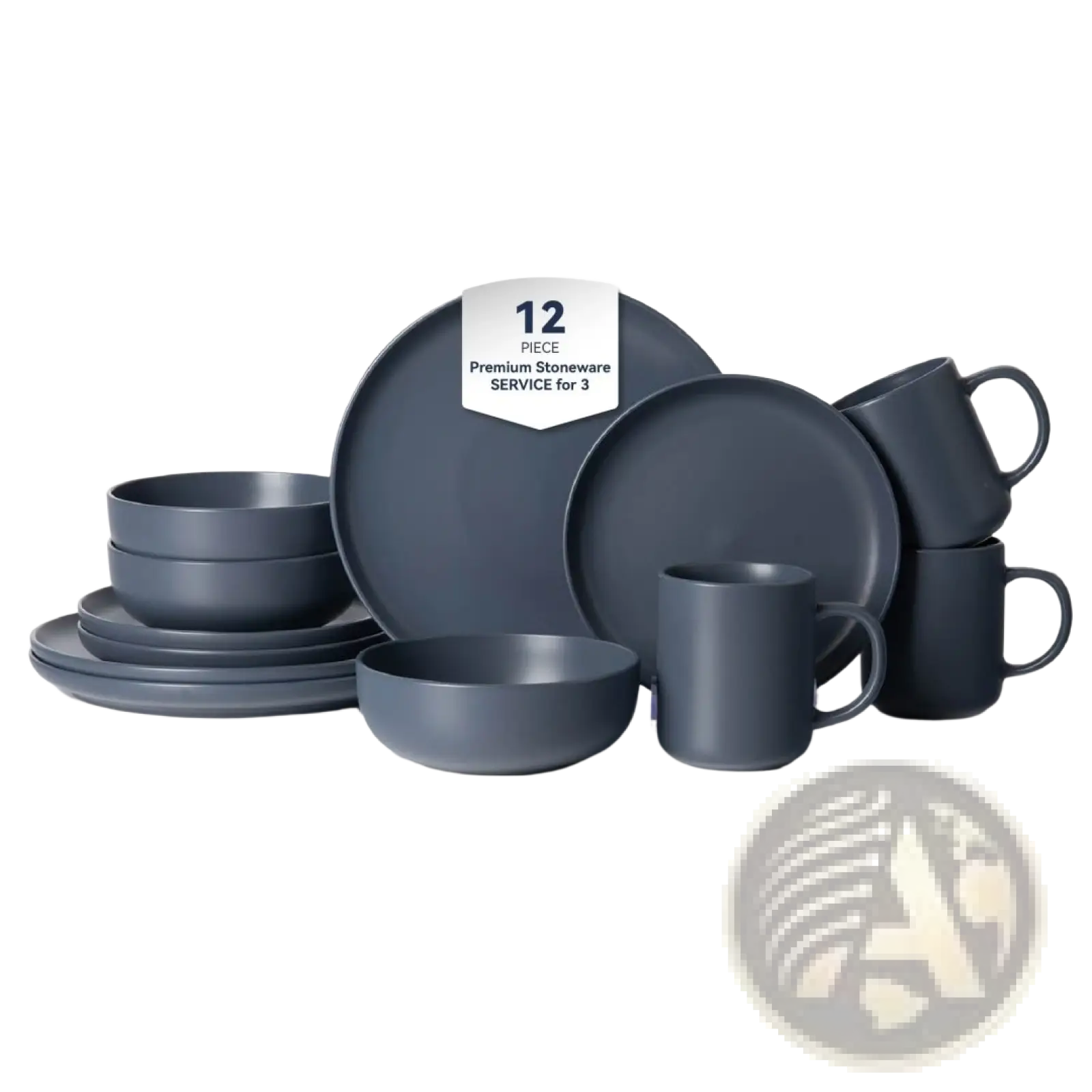 12-piece Stoneware Dinnerware Set Matte Glaze Service for 3