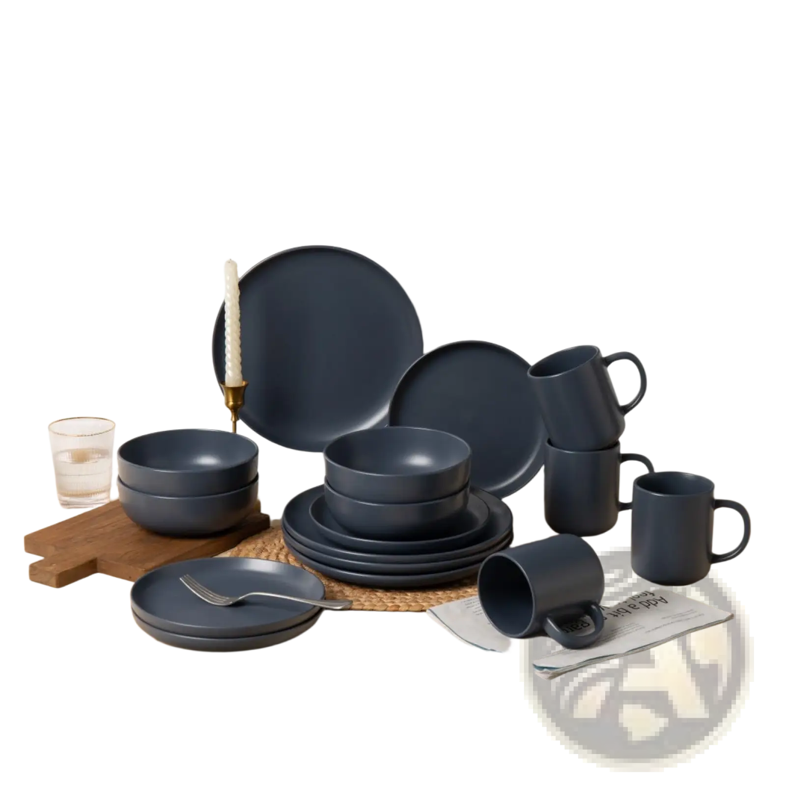 12-piece Stoneware Dinnerware Set Matte Glaze Service for 3