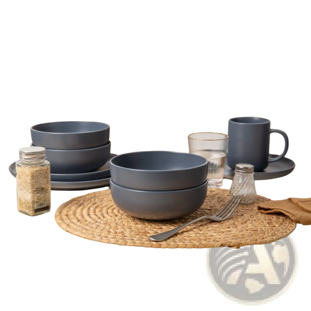 12-piece Stoneware Dinnerware Set Matte Glaze Service for 3