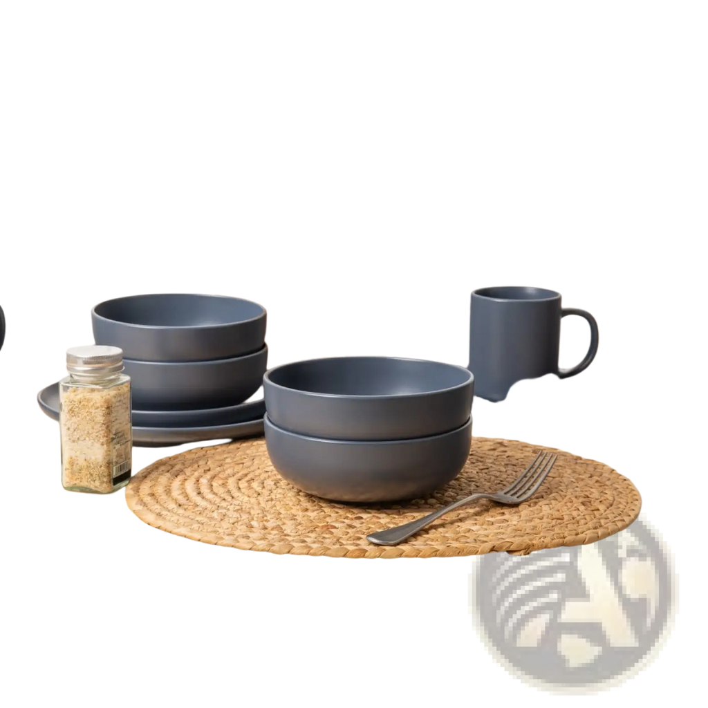 12-piece Stoneware Dinnerware Set Matte Glaze Service for 3