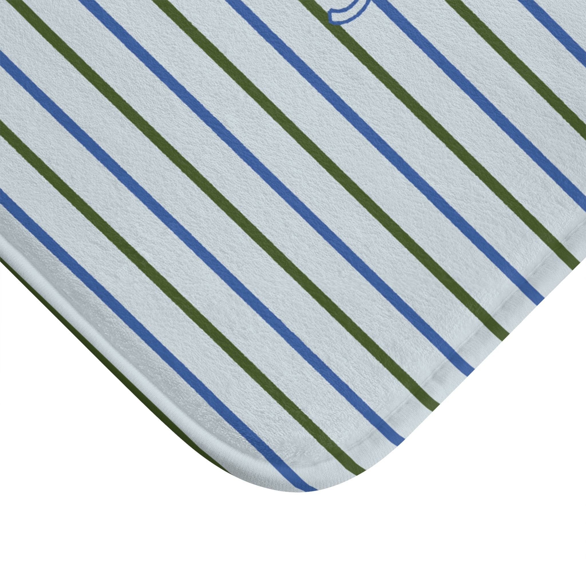 SOAK Striped Bath Mat — Blue & Green Spa Bathroom Rug