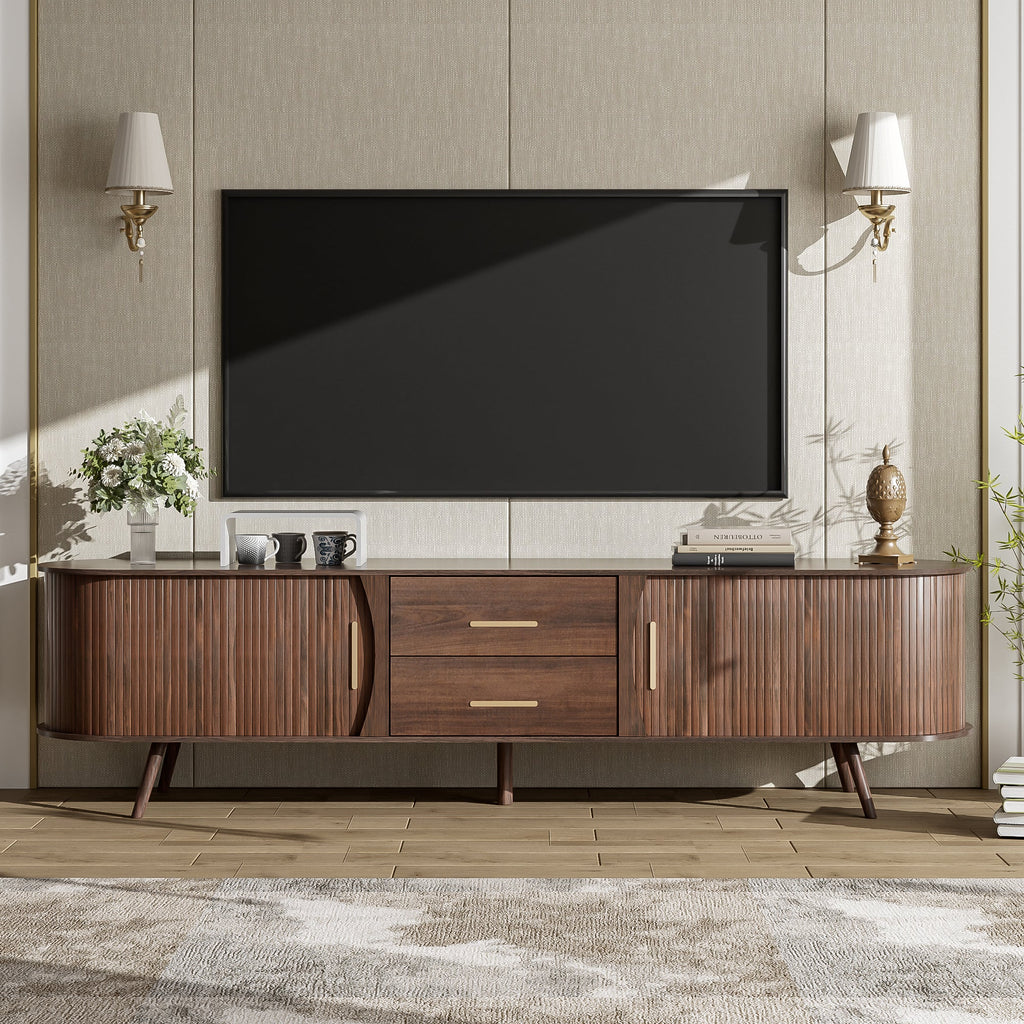 Mid-Century Modern TV Stand for 80" TV