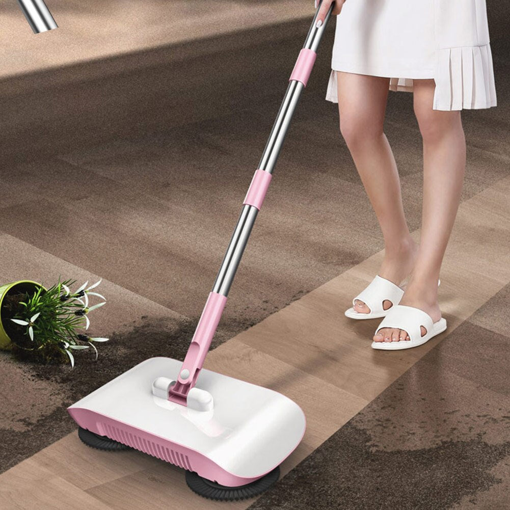 Hand Push Sweeper Household Broom Dustpan Mop Floor All-in-one