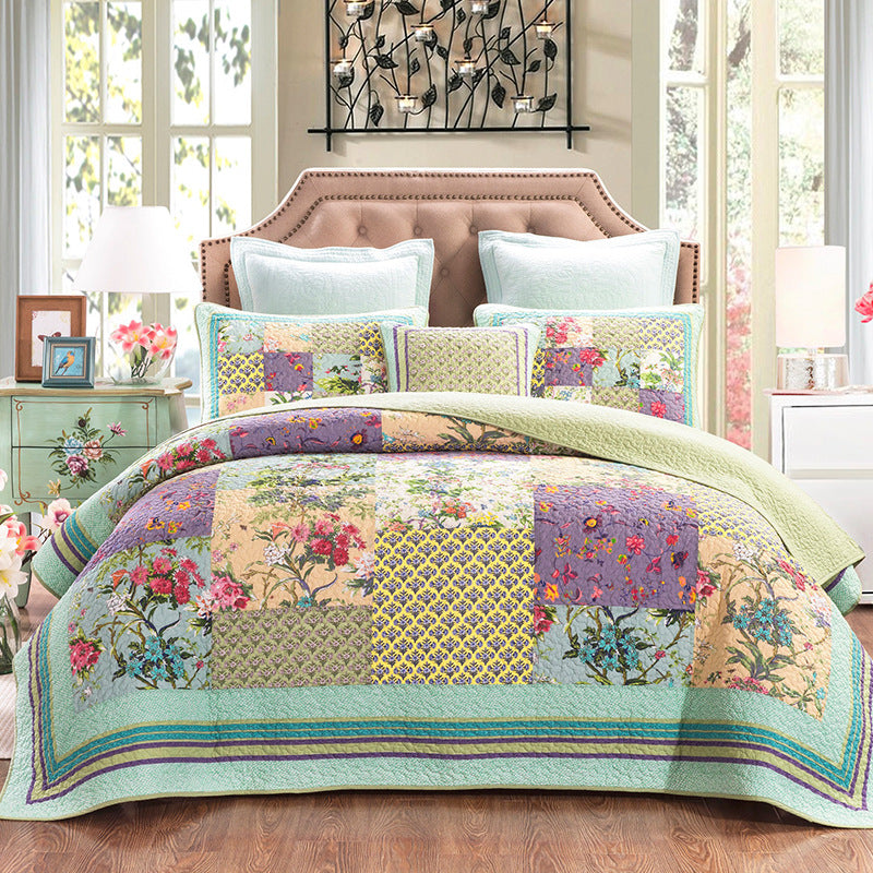 Three-piece Cotton Quilted Bedding Set