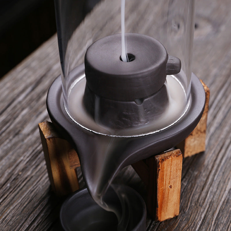 Handmade Ceramic Incense Burner Smoke Waterfall Backflow Feng Shui Decoration