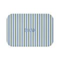 SOAK Striped Bath Mat — Blue & Green Spa Bathroom Rug