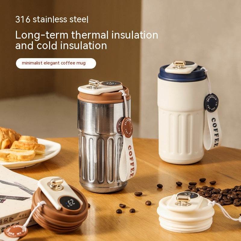 Smart Digital Thermal Bottle Portable Coffee Mug Stainless Steell