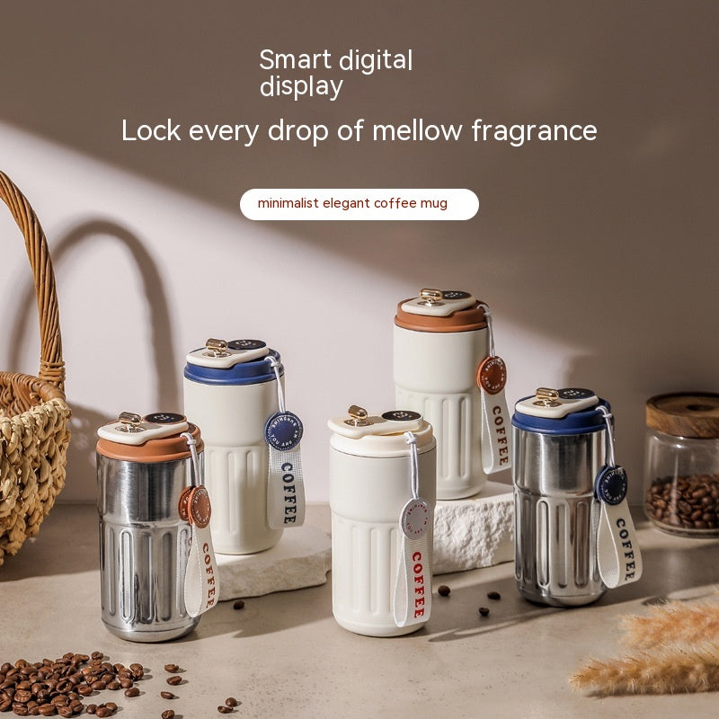 Smart Digital Thermal Bottle Portable Coffee Mug Stainless Steell
