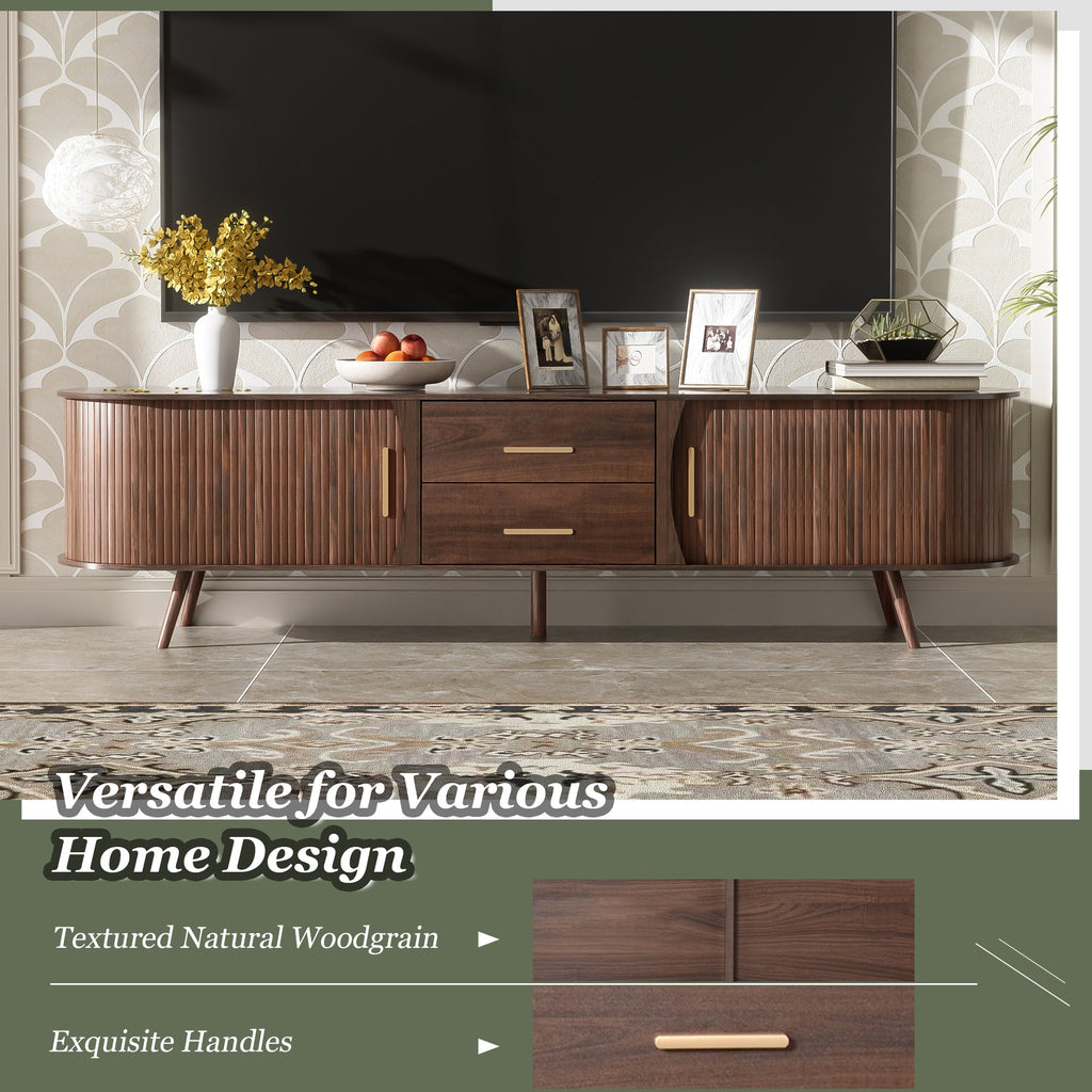 Mid-Century Modern TV Stand for 80" TV