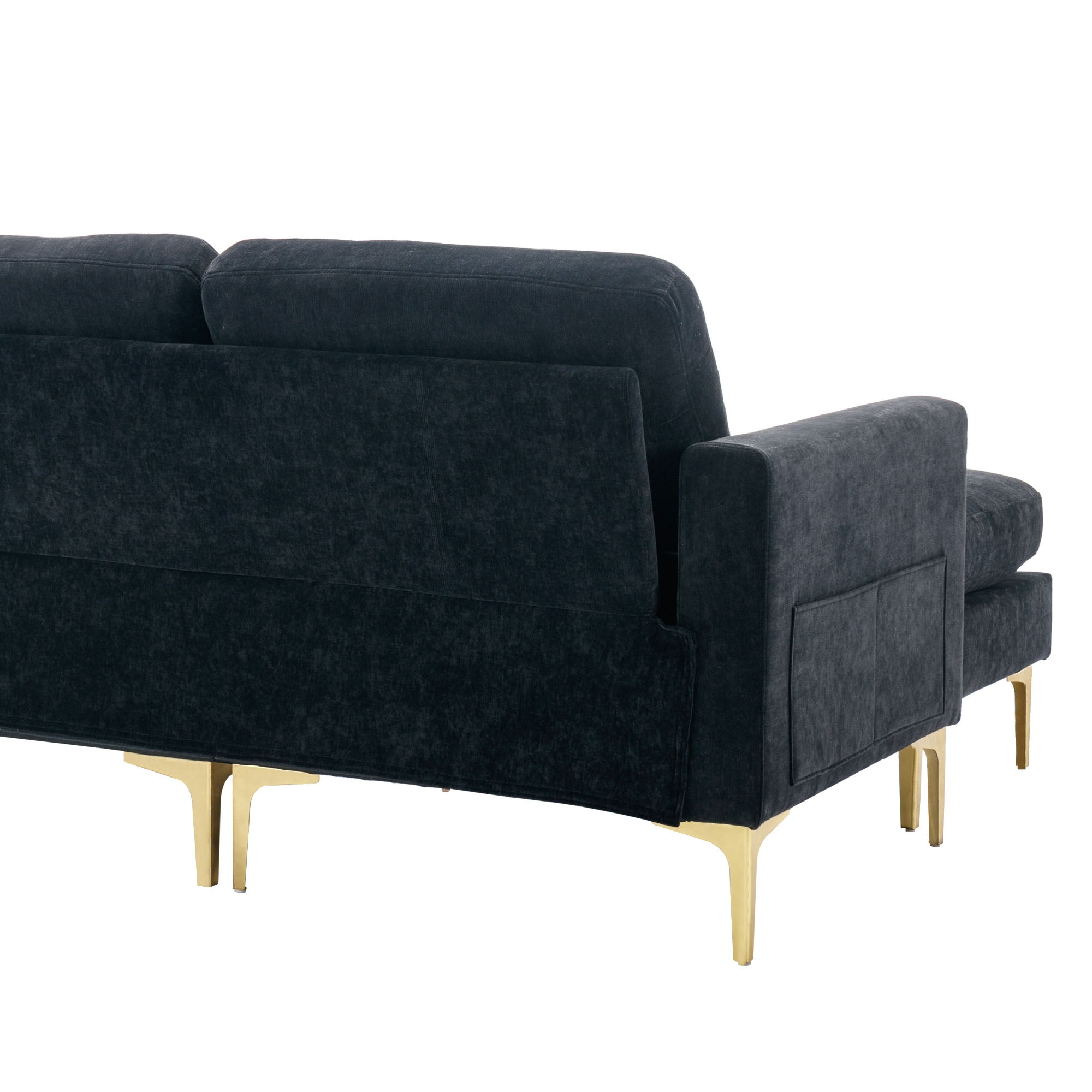 110.6" L-Shape Convertible Sectional Sofa Couch with Movable Ottoman