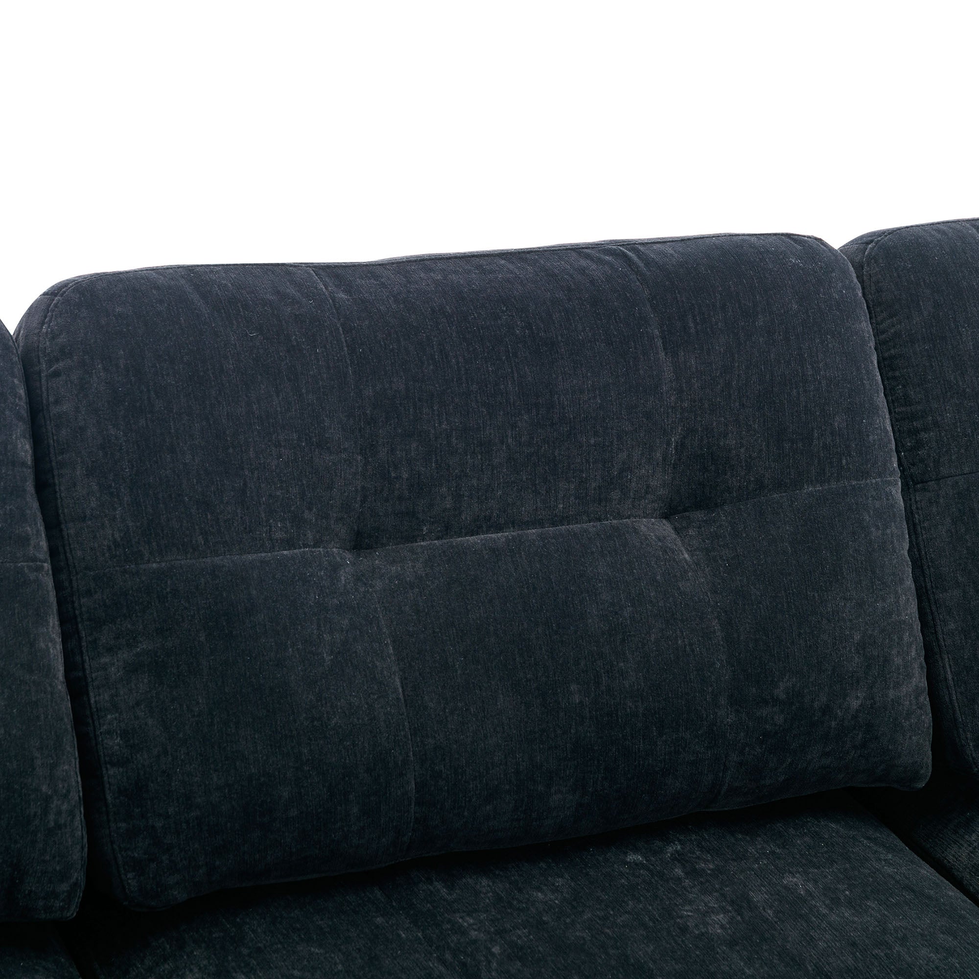 110.6" L-Shape Convertible Sectional Sofa Couch with Movable Ottoman