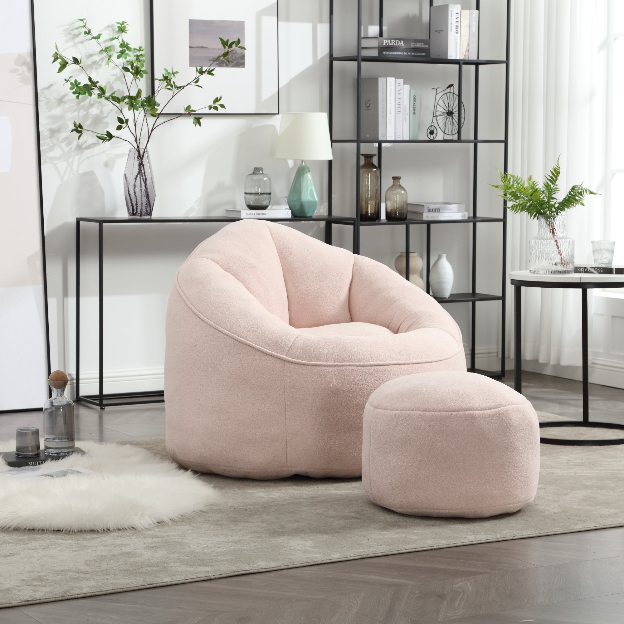 Bean Bag Sofa Chair with Footrest