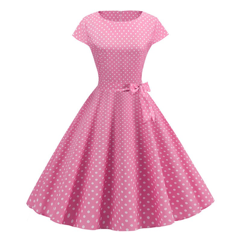 Women's Retro Print Midi Dress