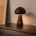 Wooden Mushroom LED Night Light With Touch Switch
