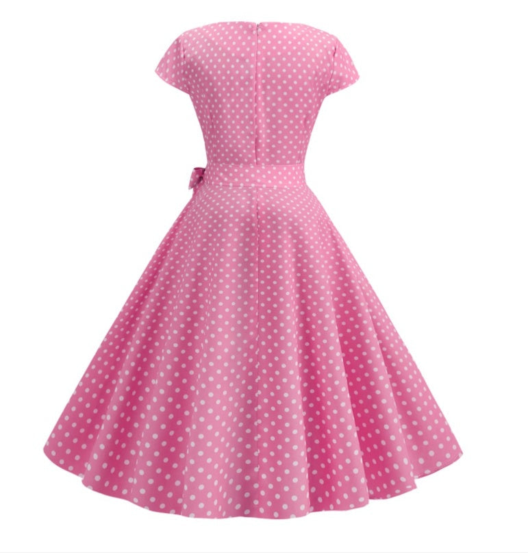 Women's Retro Print Midi Dress