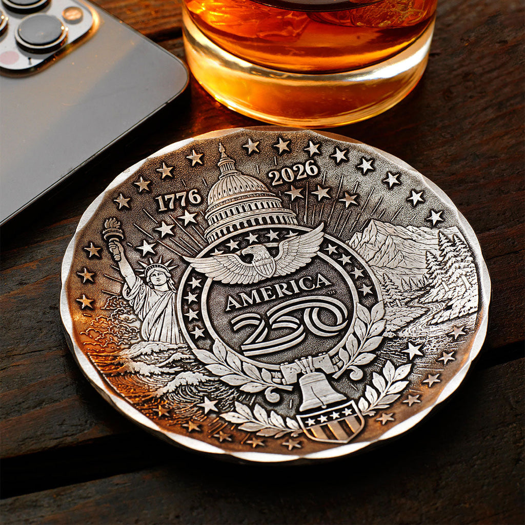 America250 Sea to Shining Sea Commemorative Coaster (Aluminum)
