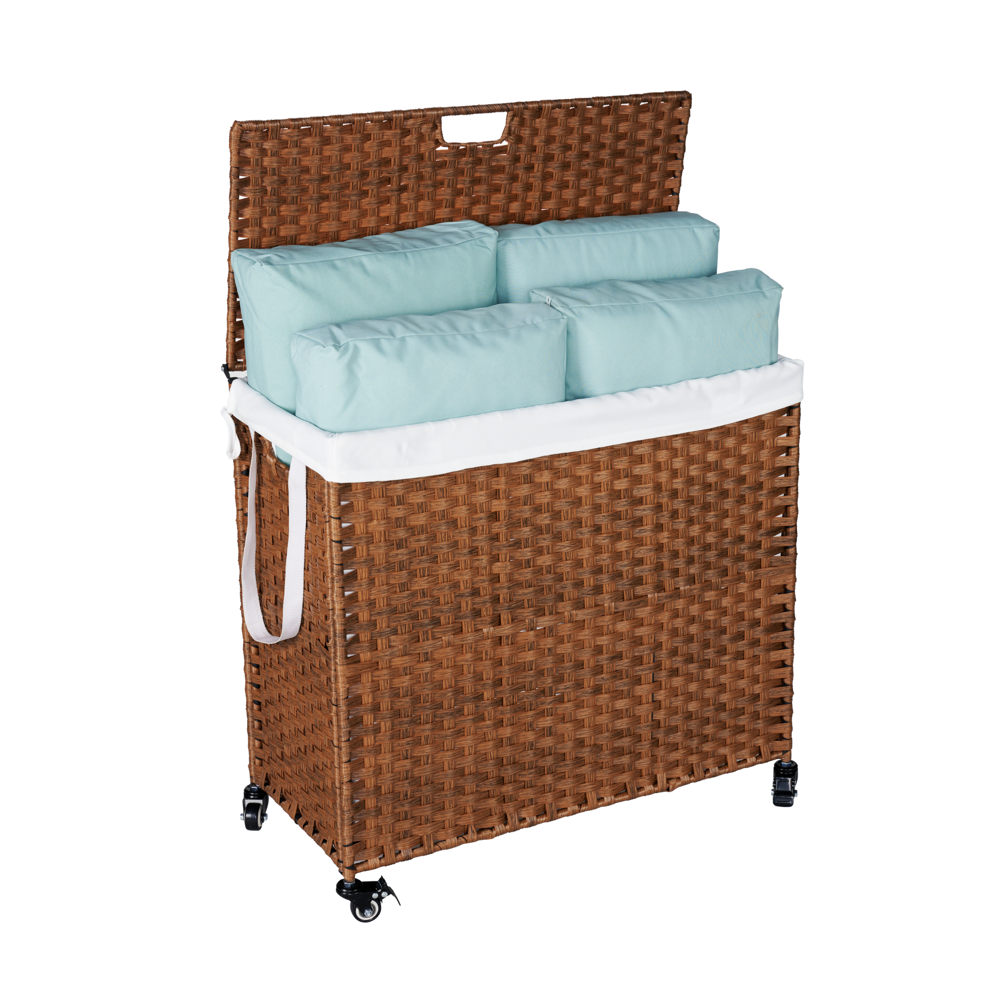 Laundry Hamper With Lid and 02 Removable Bags with Wheels