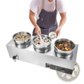 3-pot Electric Soup Warmer 1200w Commercial Bain Marie