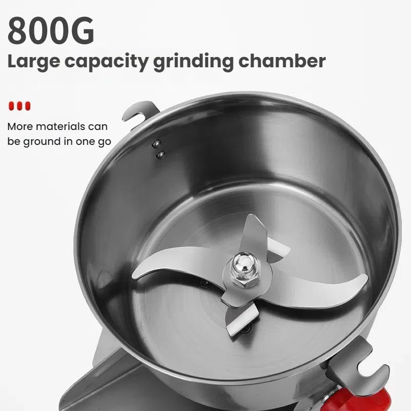 3000W, 800G Parts - Free Large Capacity Grinder. Grinds grains, coffee, spices, herbs