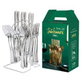 Gold Dinnerware Set Stainless Steel Tableware 24 pc