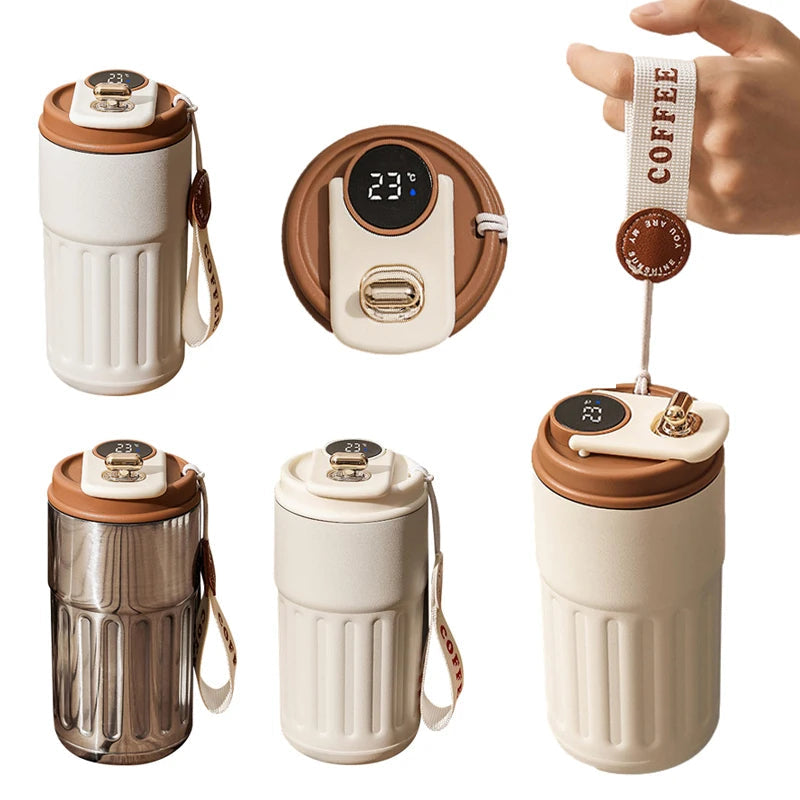 Smart Digital Thermal Bottle Portable Coffee Mug Stainless Steell