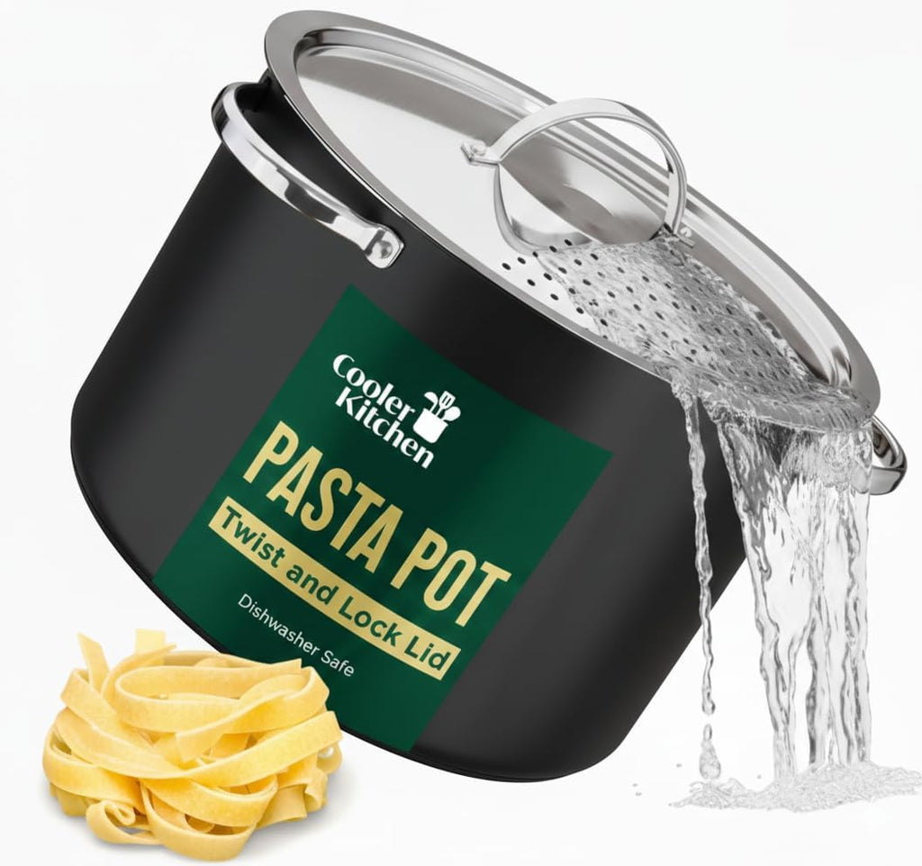 Stainless Steel Pasta Pot with Strainer Lid (5.5 Qt)