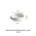 White Porcelain Guanshan Plate – Irregular Japanese‑Style Mountain Rim Dish