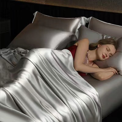 High-end Silk Four-piece Bedding Set Sheets And Duvet Cover