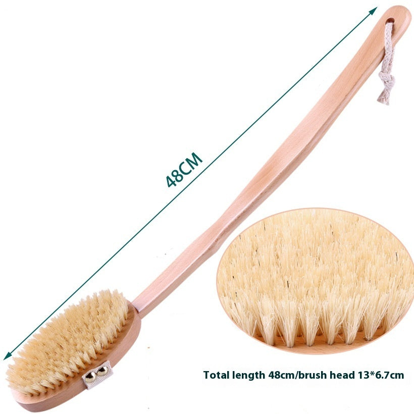Removable Natural Bristle Bath Brush Exfoliating & Body Dry Brushing