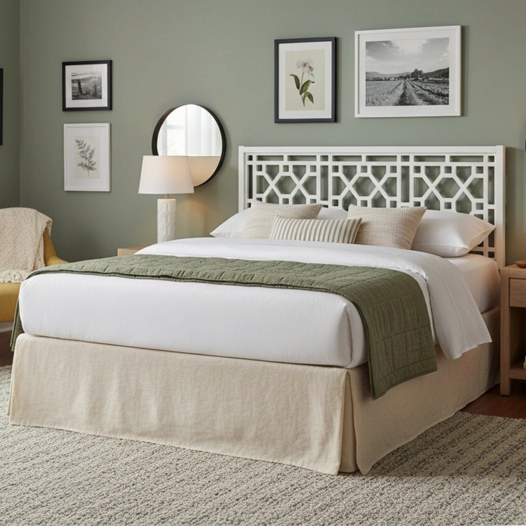 Tabor Chippendale White Headboard