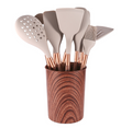10 Wooden Handle Cooking Kitchen Silicone Utensils