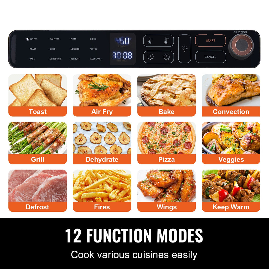 12-IN-1 Air Fryer Toaster Oven, 25L Convection Oven