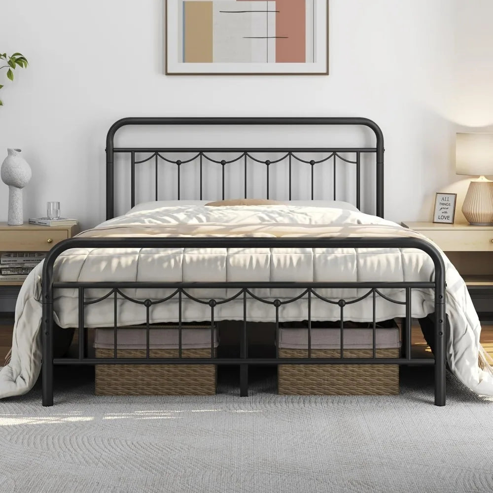 Metal Platform Bed w/Headboard and Footboard
