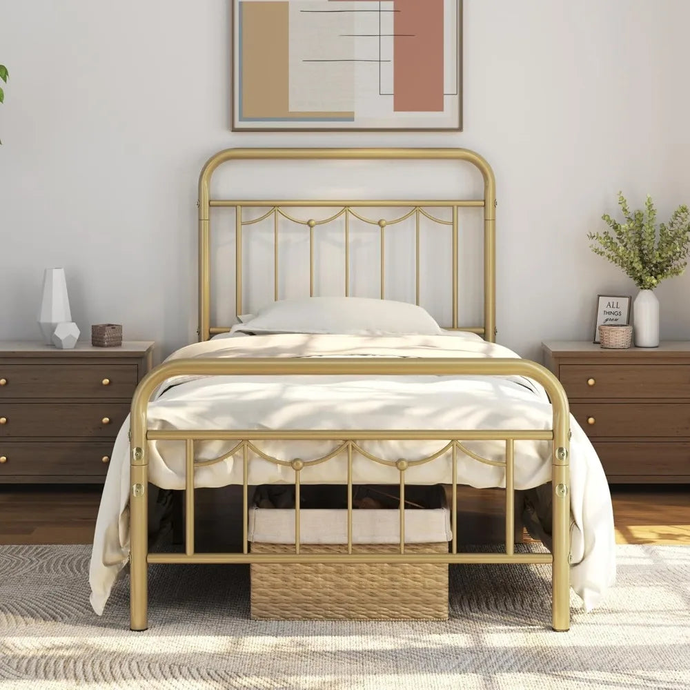 Metal Platform Bed w/Headboard and Footboard
