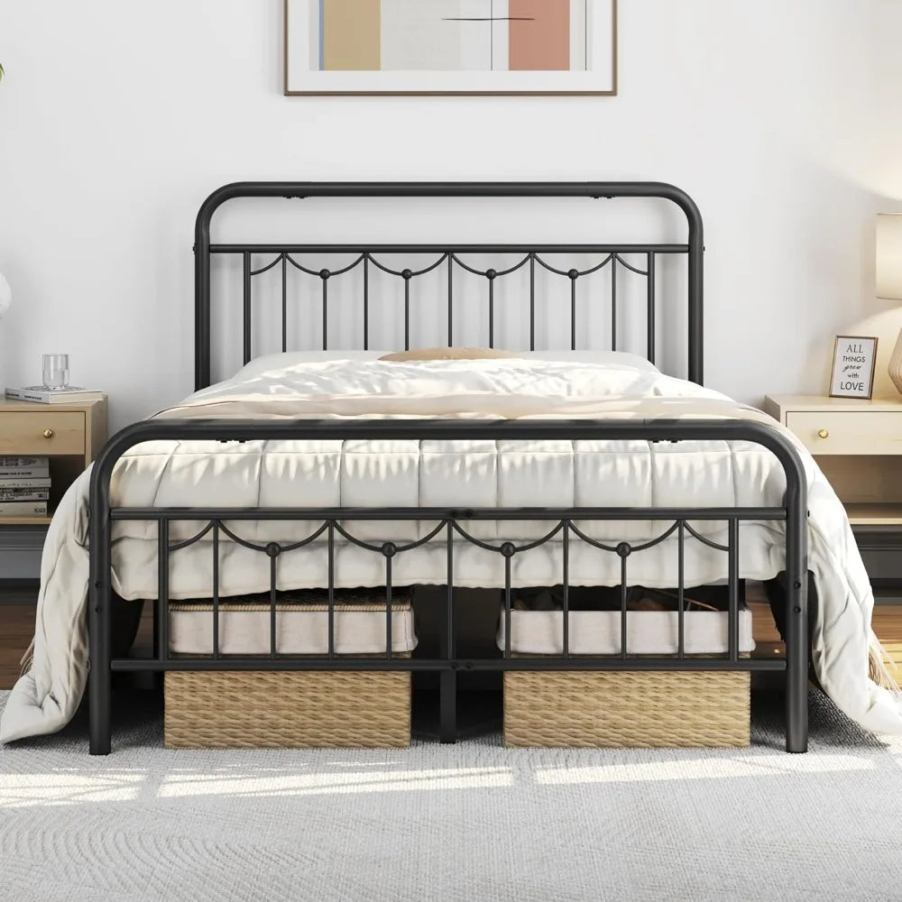 Metal Platform Bed w/Headboard and Footboard