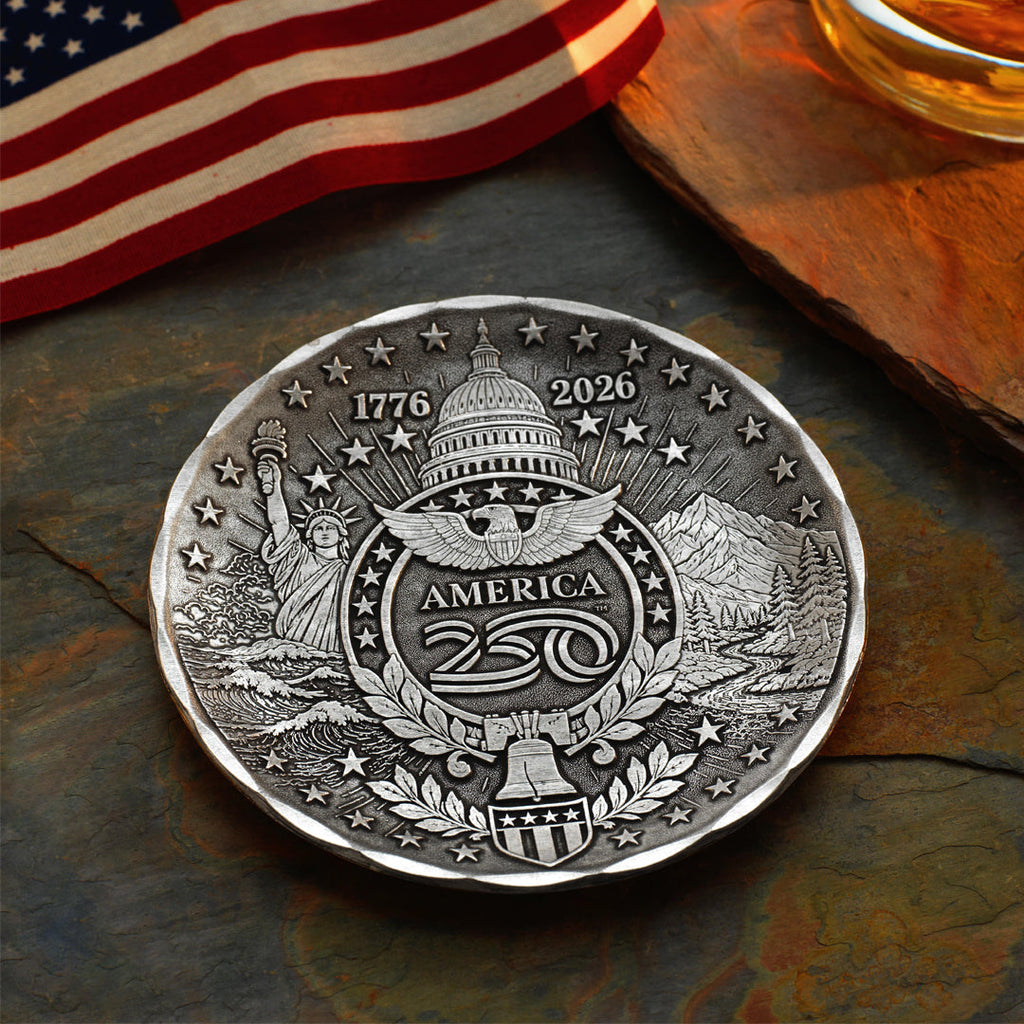 America250 Sea to Shining Sea Commemorative Coaster (Aluminum)