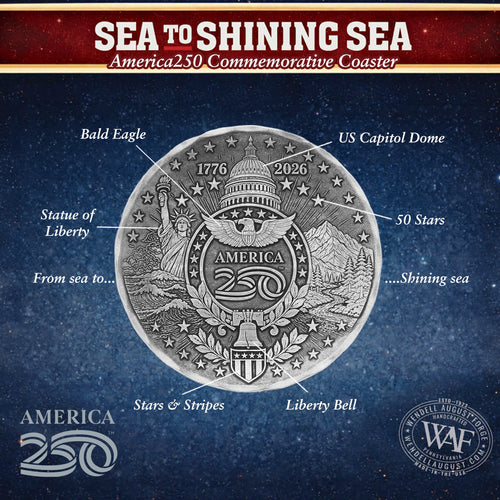 America250 Sea to Shining Sea Commemorative Coaster (Aluminum)