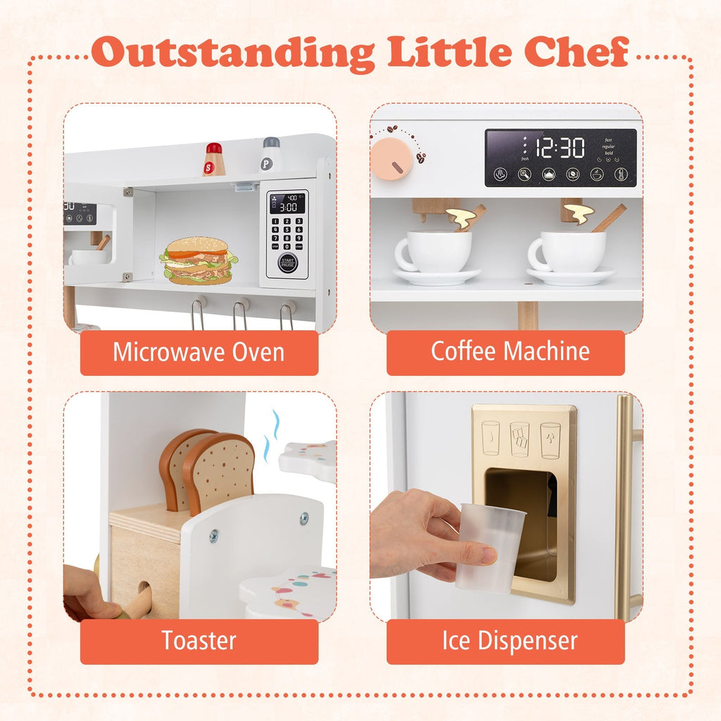 Children Pretend Toy Kitchen Playset with Light and Sound