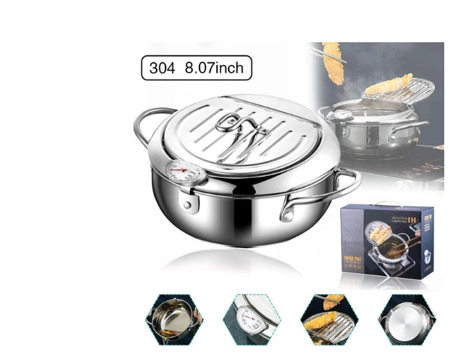 Household stainless steel tempura mini fryer