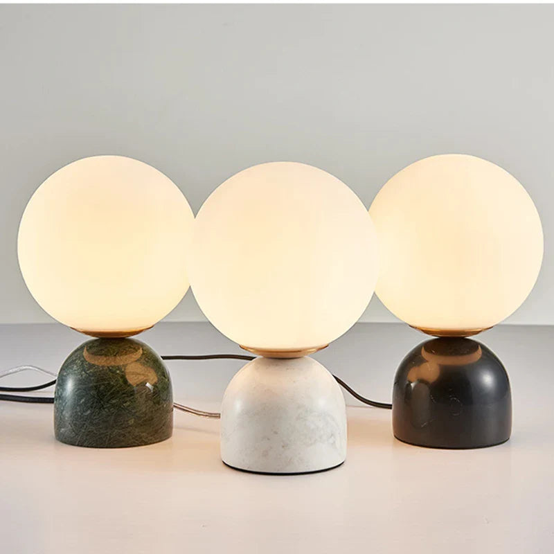 Nordic Marble Round Glass Table Lamp