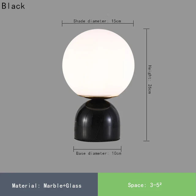 Nordic Marble Round Glass Table Lamp