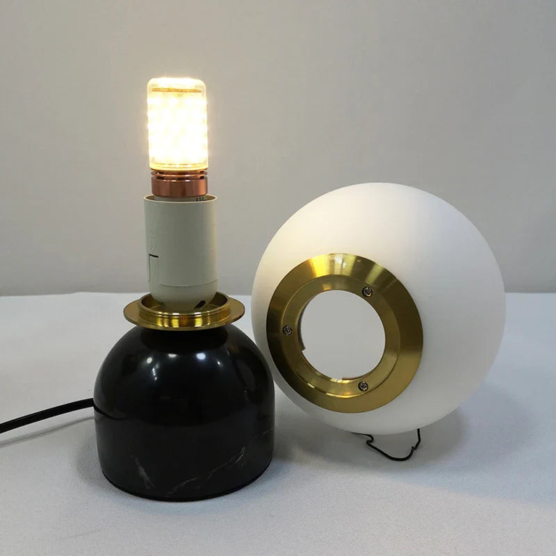 Nordic Marble Round Glass Table Lamp