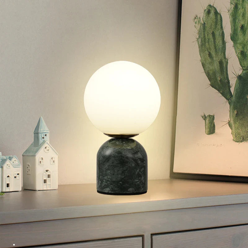 Nordic Marble Round Glass Table Lamp