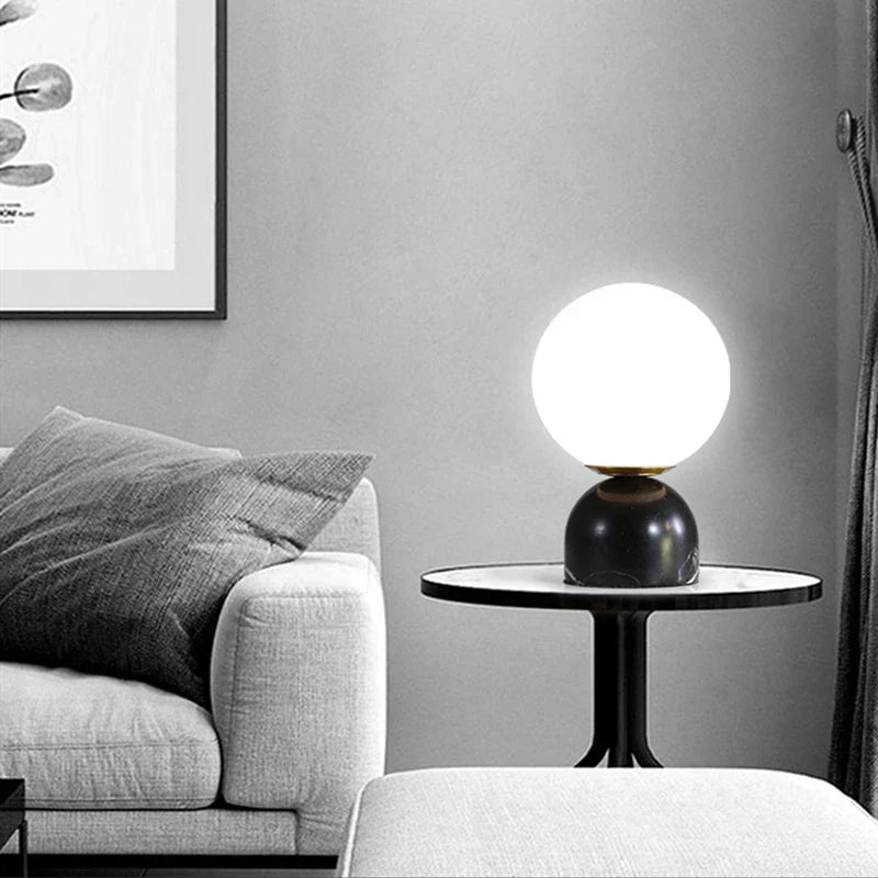Nordic Marble Round Glass Table Lamp