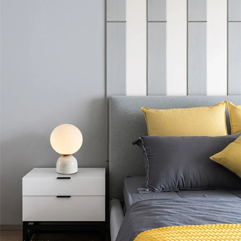 Nordic Marble Round Glass Table Lamp