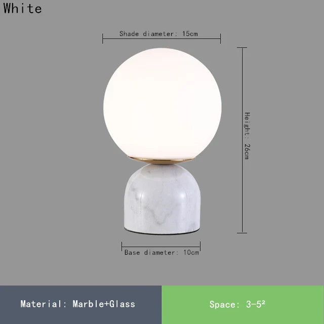 Nordic Marble Round Glass Table Lamp