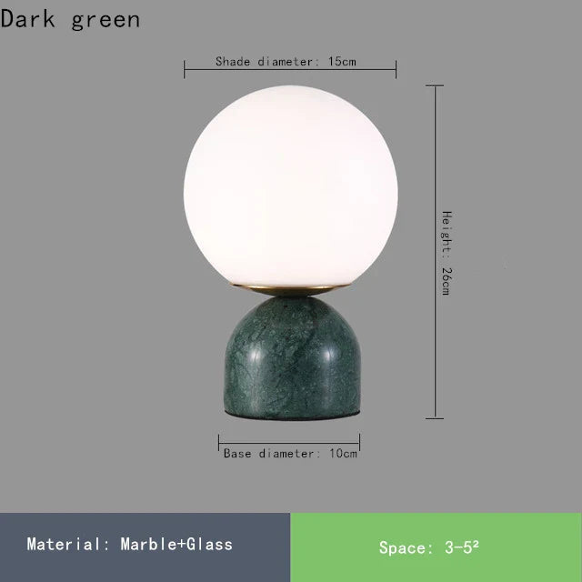 Nordic Marble Round Glass Table Lamp