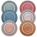 Tonal Vintage Glass Plate, Set of 6