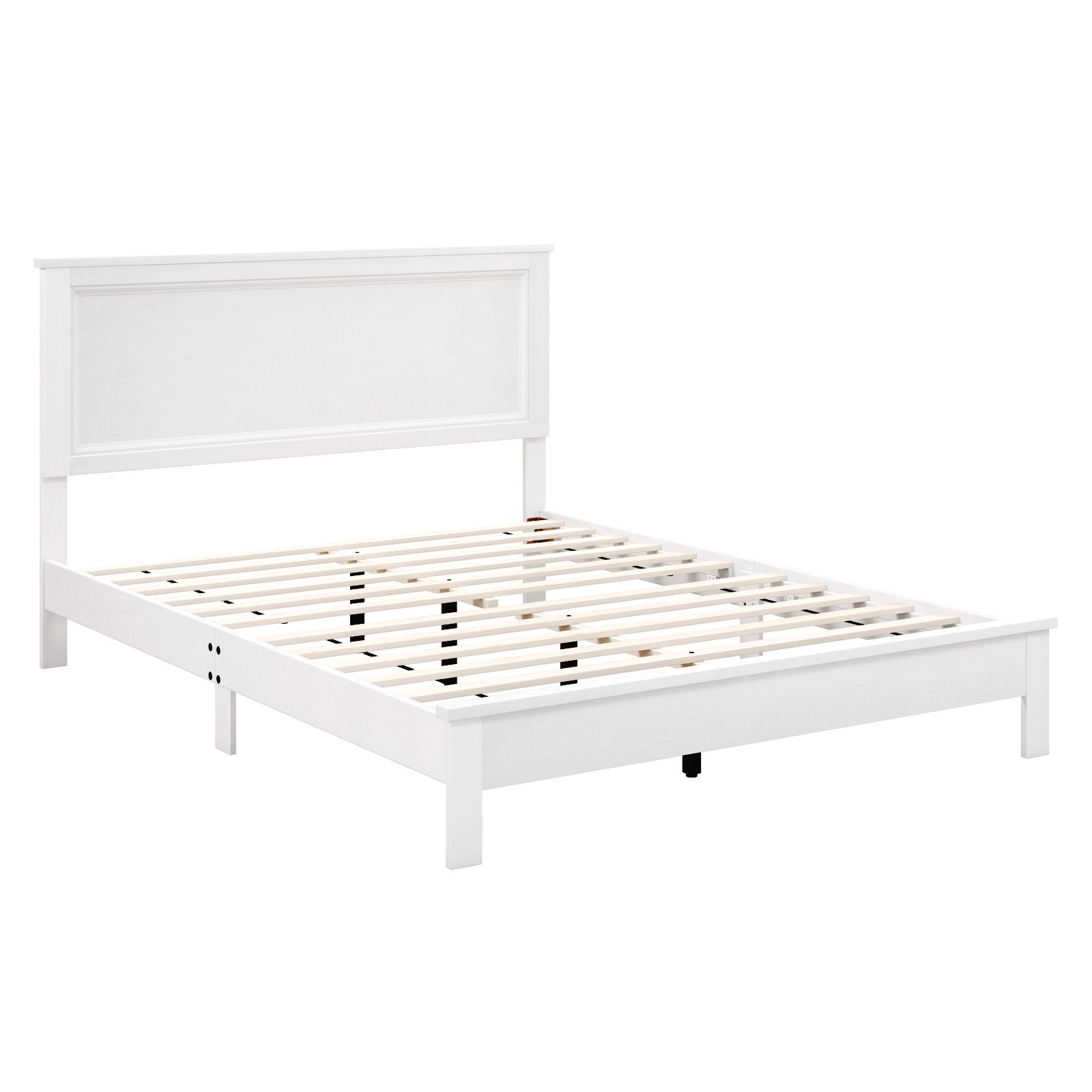 Queen Size Bed Frame Platform Slat High Headboard